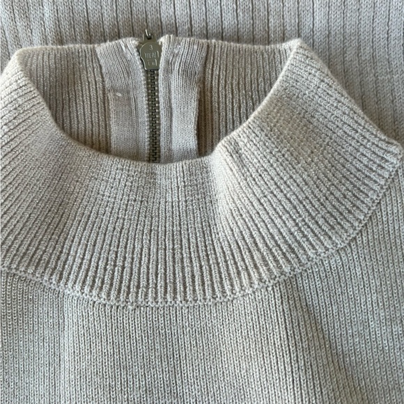 Reiss Zoe Ribbed Knit Sweater Dress Wool Blend Oatmeal NWOT - Picture 11 of 16